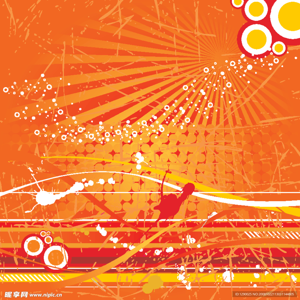 放射背景与潮流线条