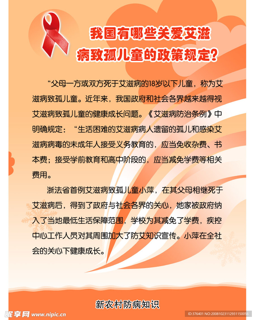 艾滋病小知识展板