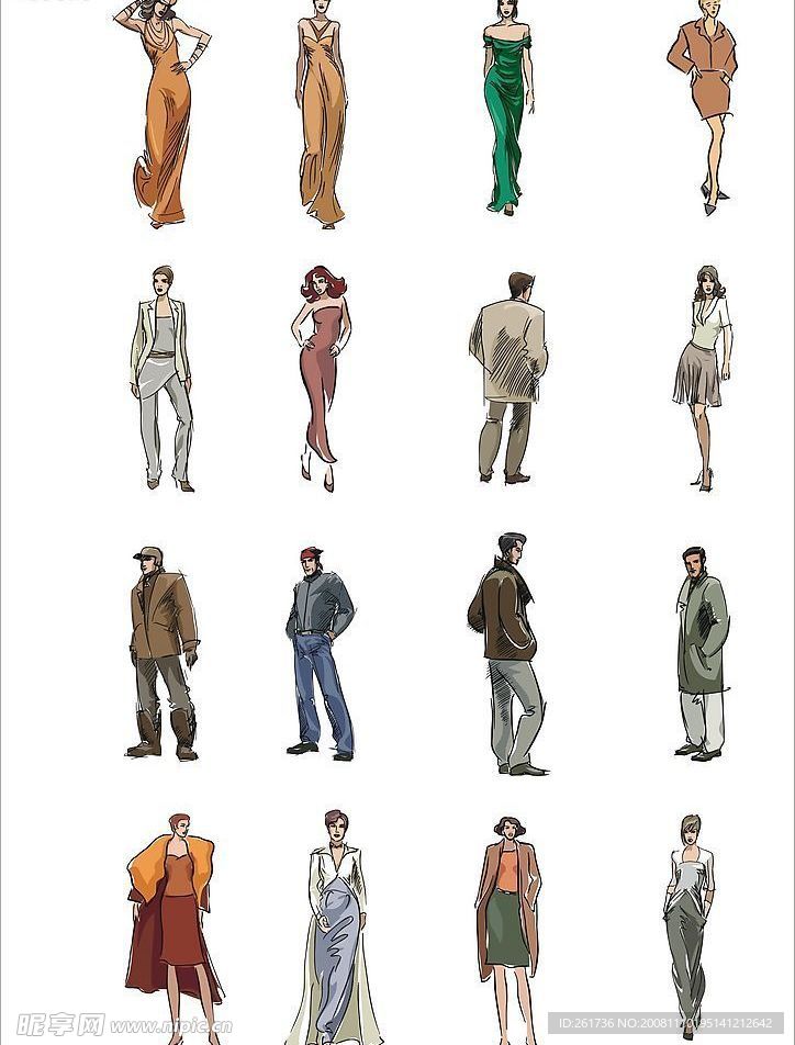时装设计矢量图素材02