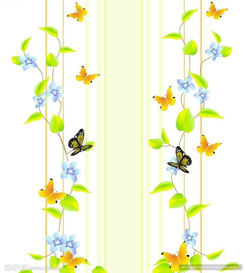 蝴蝶花纹移门图