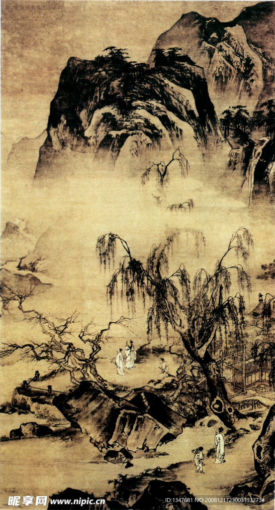 国画《山水图》王世昌