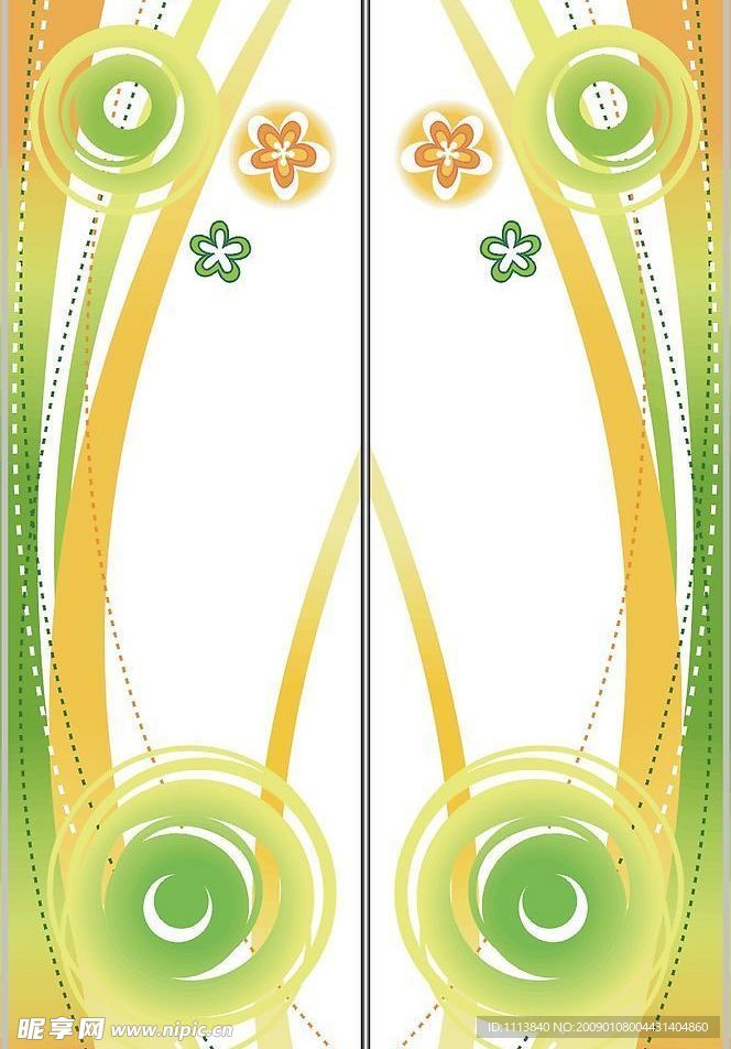 韩国矢量花纹移门门艺玻璃印花