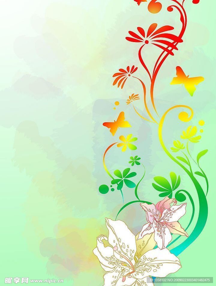 水墨花纹