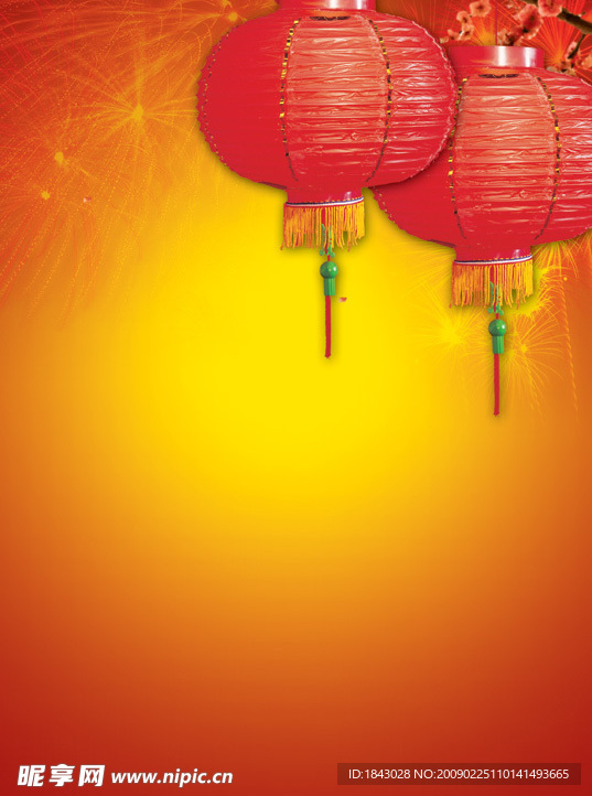 灯笼红火海报背景