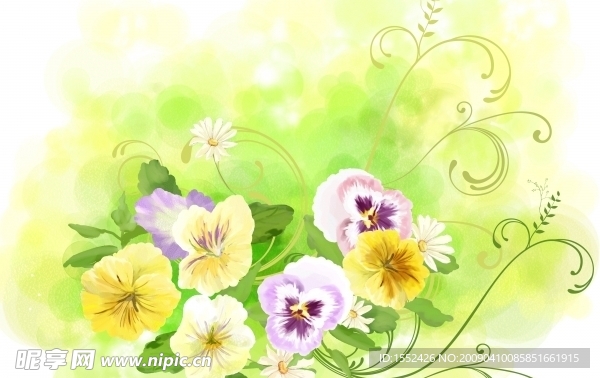 韩国水墨花纹
