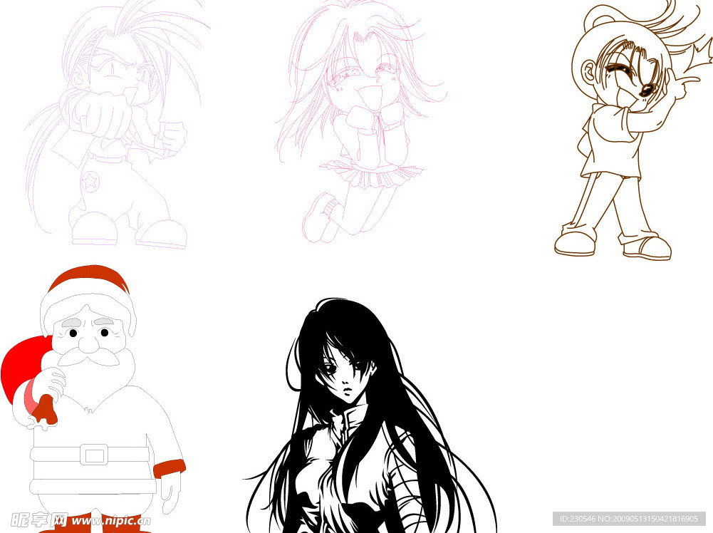 几款卡通人物矢量图