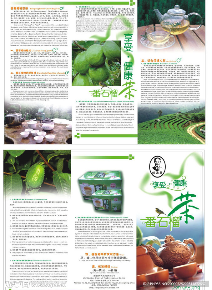 番石榴茶三折页广告