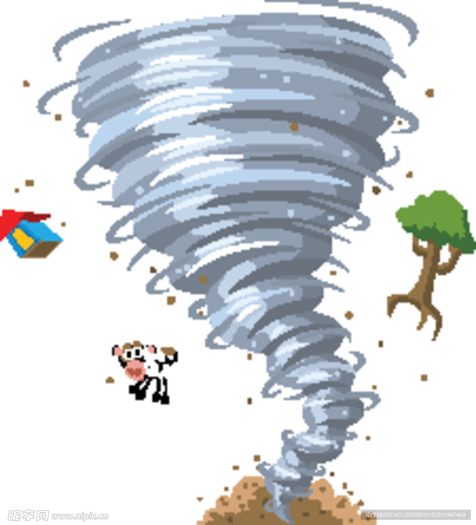 卡通龙卷风矢量素材