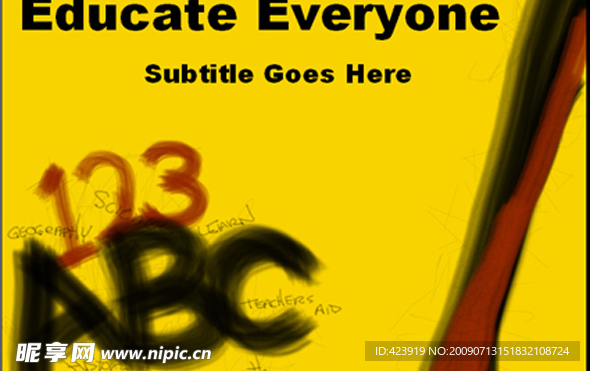 abc书写教育幻灯片模板