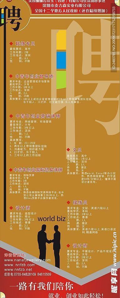 娜娜方珠宝招聘展架