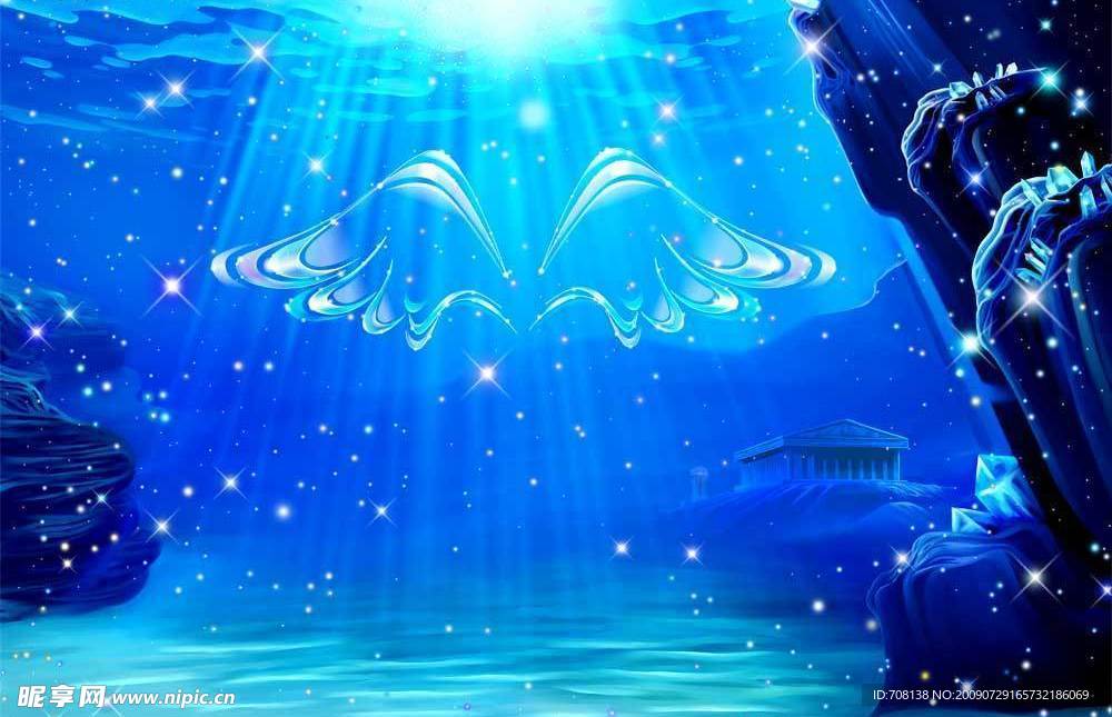 梦幻星空婚纱摄影背景PSD分层