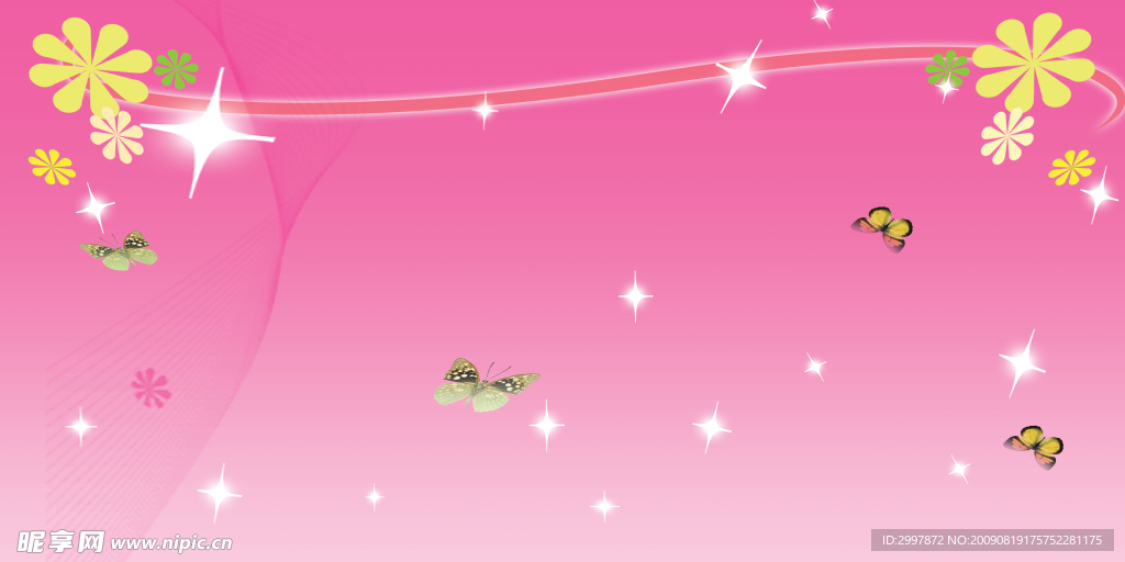 粉红背景蝴蝶