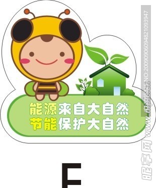 电信节能标识牌 能源来自大自然 节能保护大自然