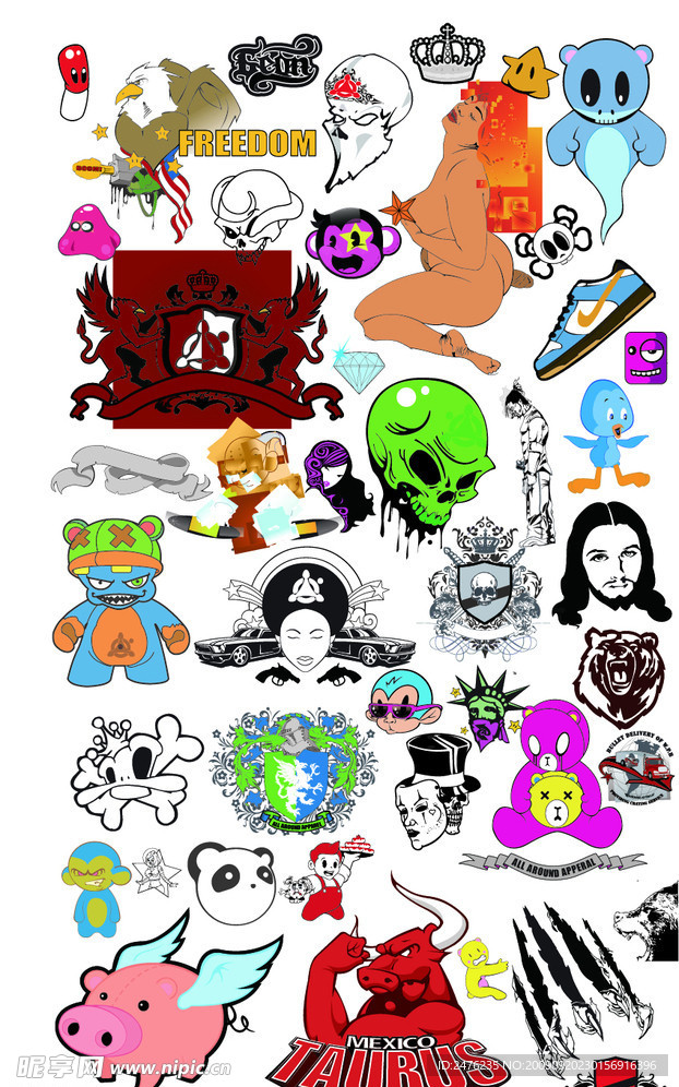 国外卡通标志矢量素材