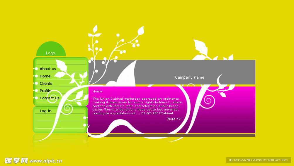 精美花纹元素PSD网站模板