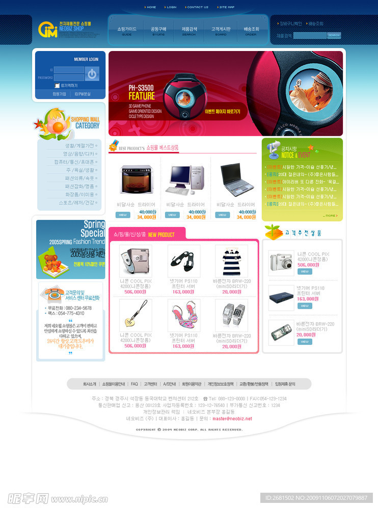 电子商务网站模板SWV4