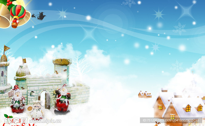 圣诞背景小屋