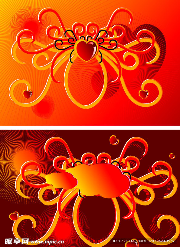 心形 金色 背景 底纹