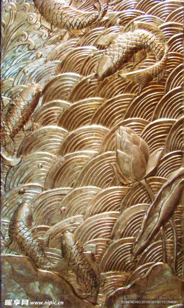 鲤鱼跳龙门浮雕局部