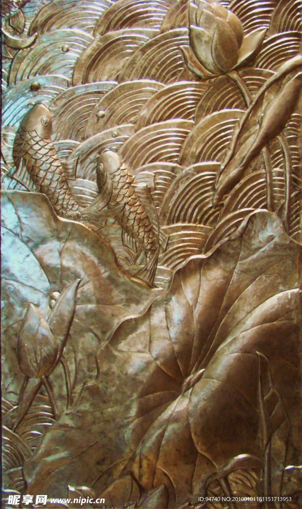 鲤鱼跳龙门浮雕