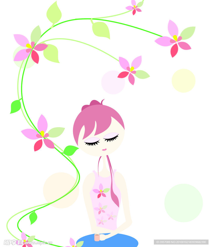 咖啡花主题插画