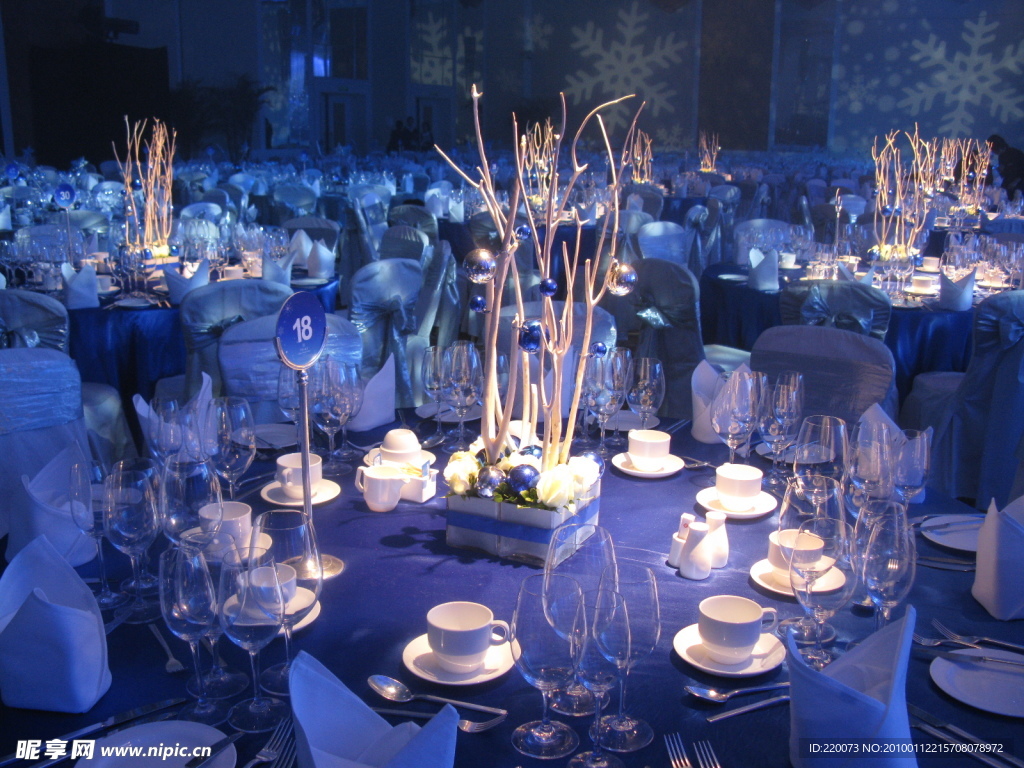 酒店 桌子 桌花 华艺 布衣 灯光 舞台 晚会 晚宴 中餐 西餐 咖啡 杯子 折巾 圣诞 雪花 雪