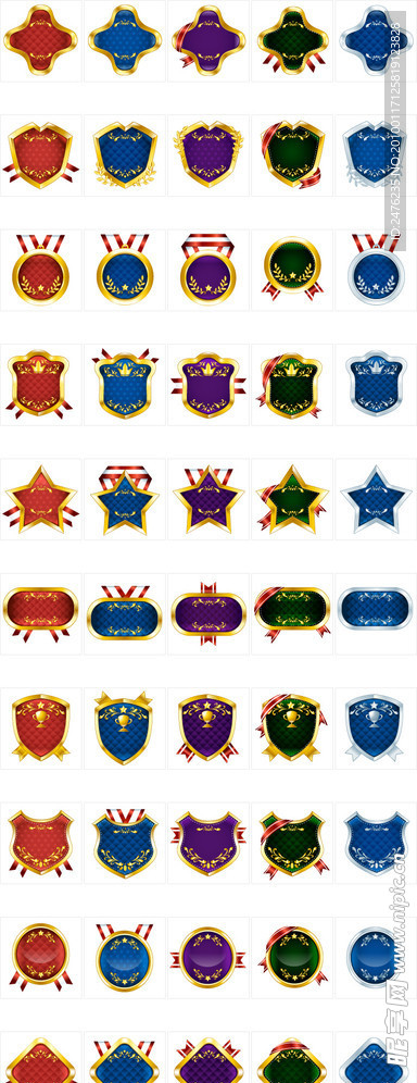 50个标签吊牌丝带奖章矢量素材