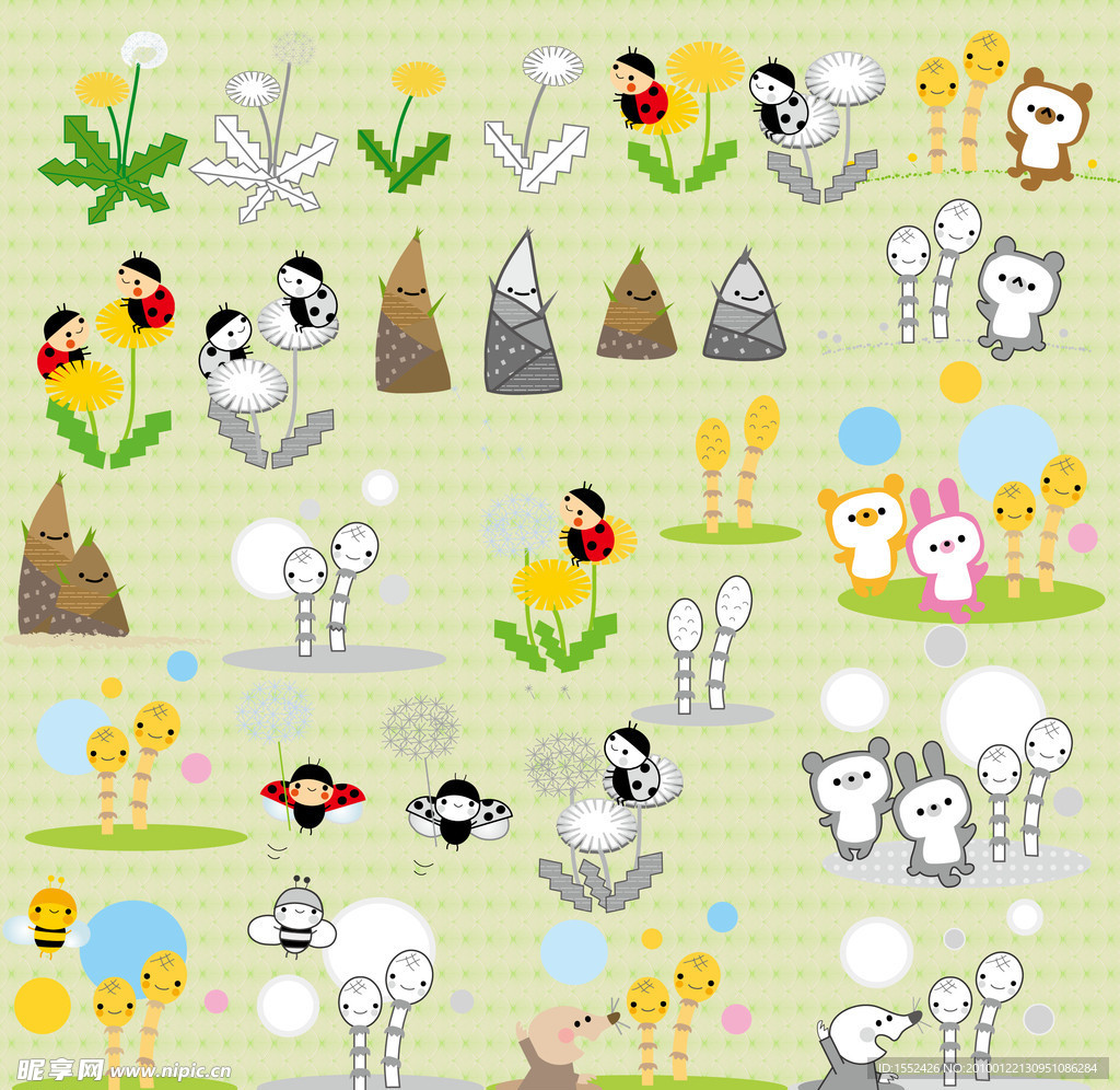 可爱的春天素材