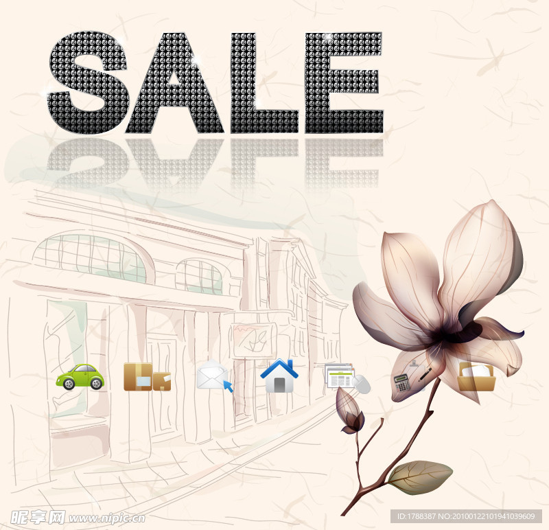 sale 花束 促销广告