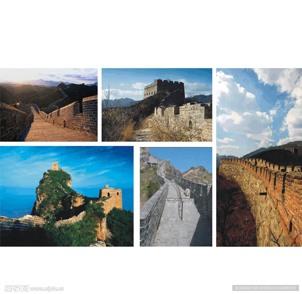 精美长城矢量图素材