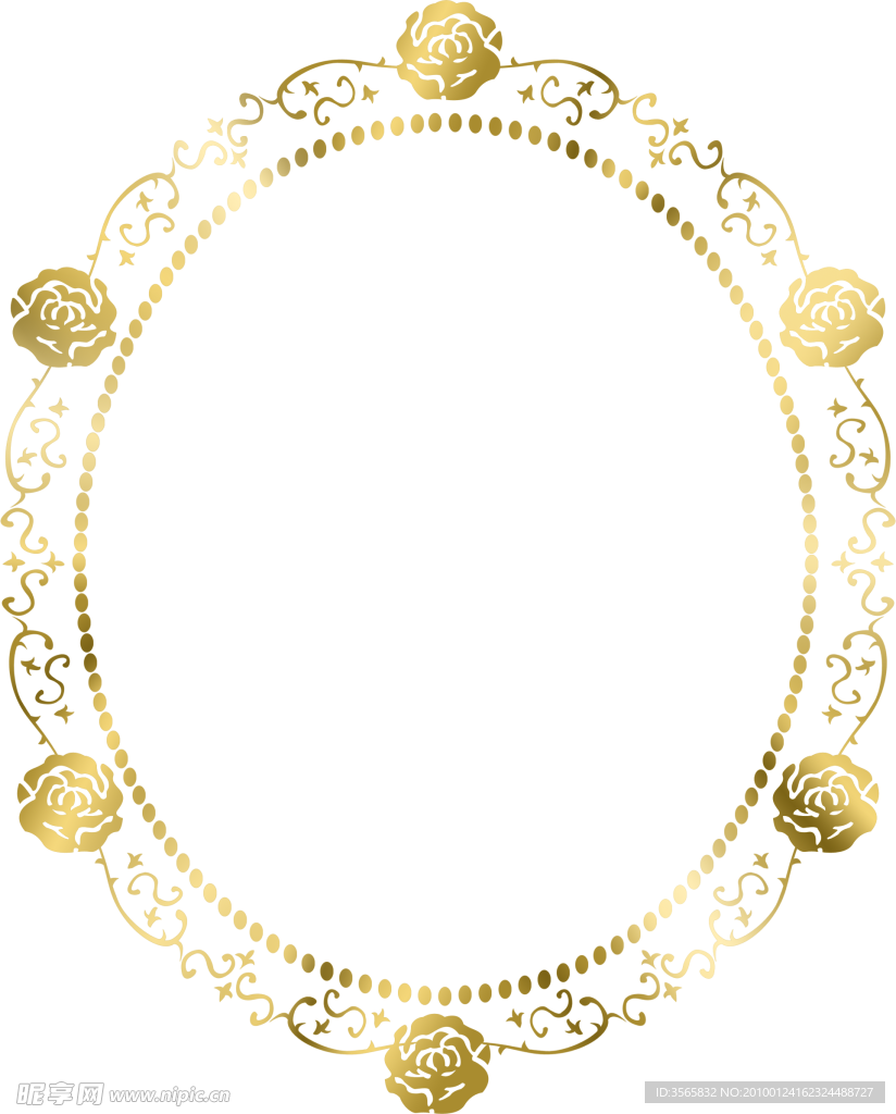 金色花纹边框