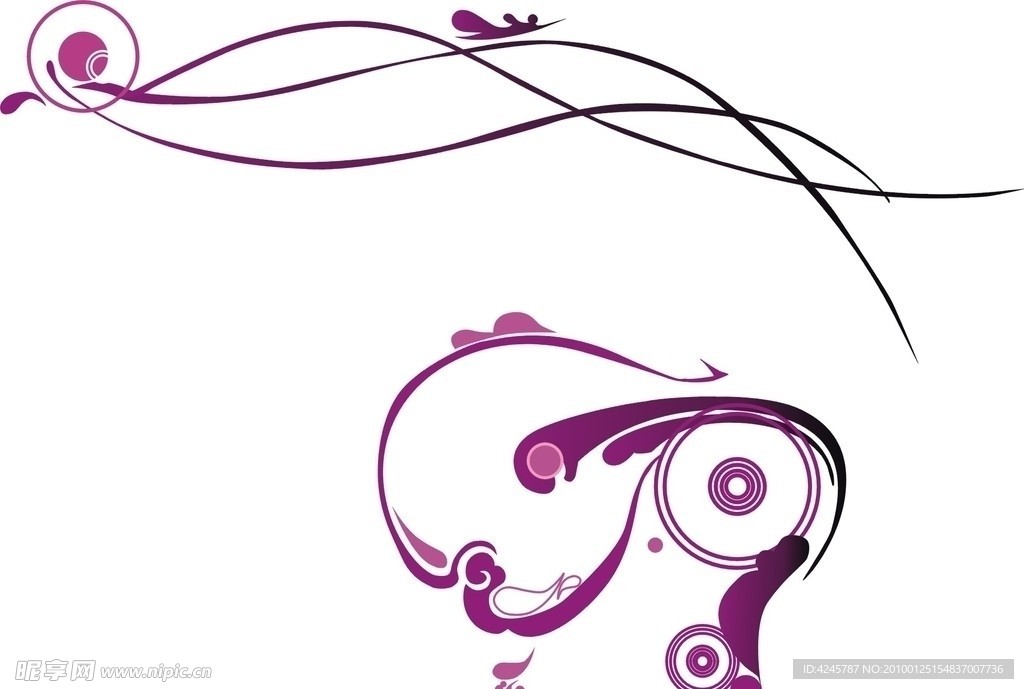 手绘花朵矢量图