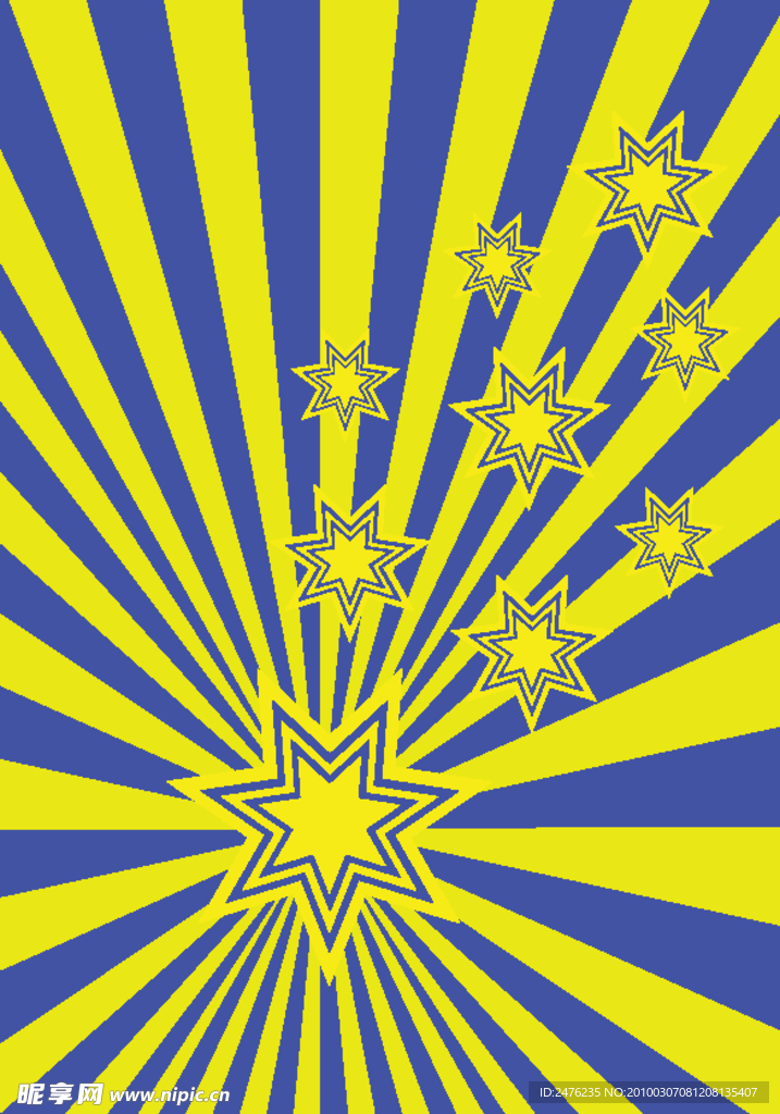 星星和放射背景矢量素材