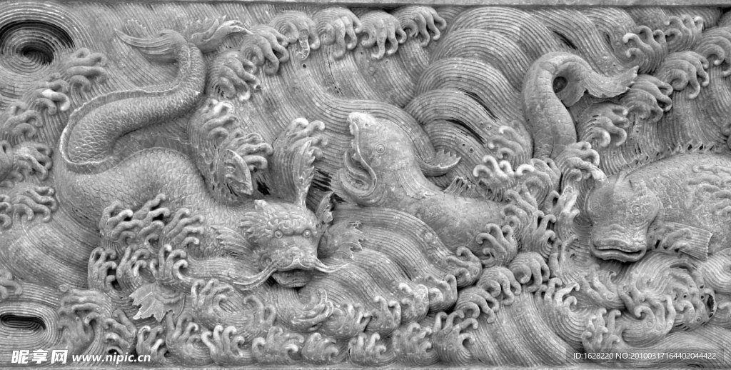 石雕浮雕龙素材