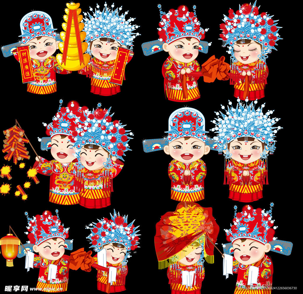 古装可爱婚礼娃娃