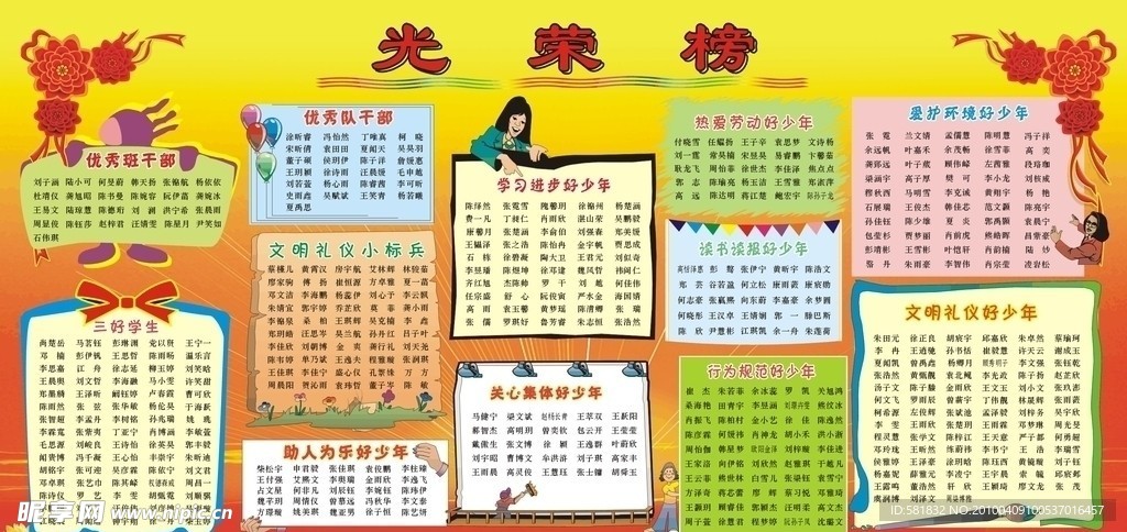 学校光荣榜展板