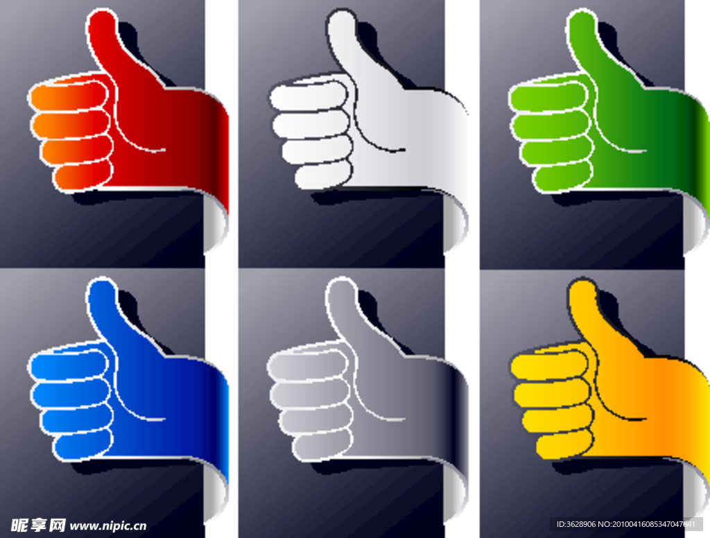 顶呱呱 赞 竖拇指 手势 丝带 边框 花纹 矢量