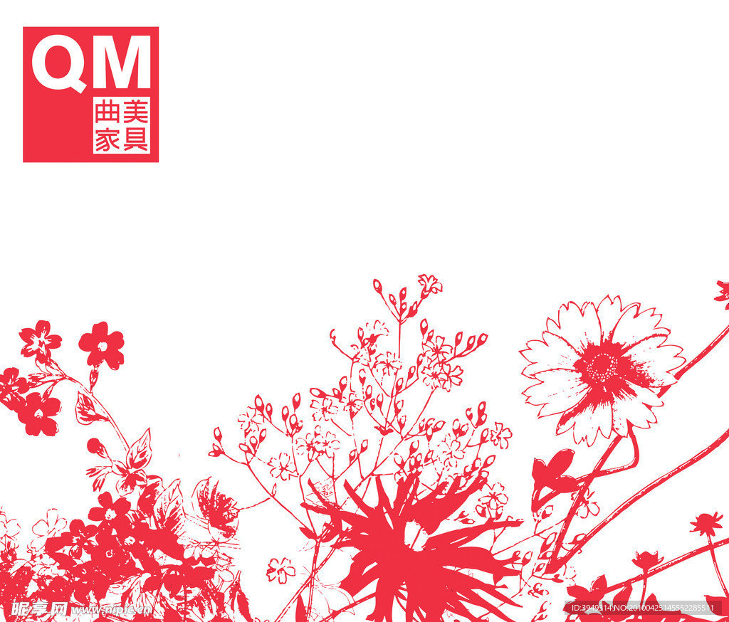 红色花纹