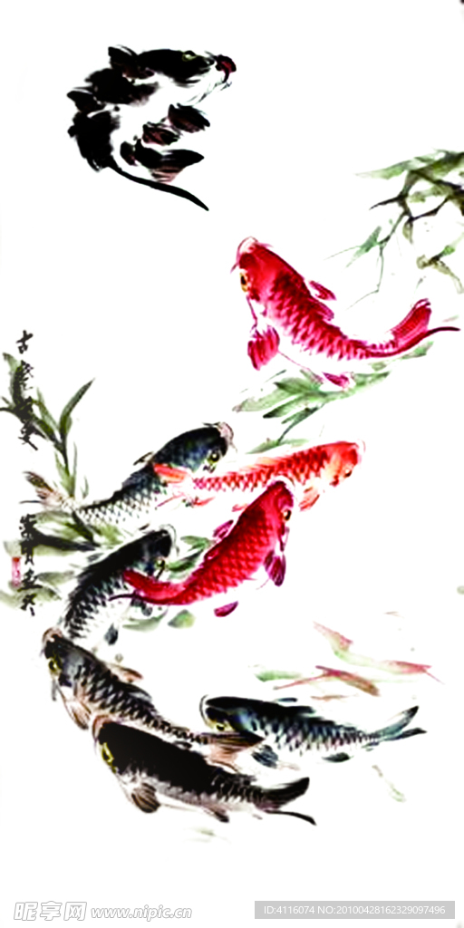 水墨画鱼