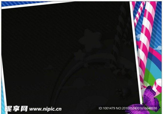 黑色底片蝴蝶动态PPT模板