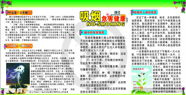 无烟日宣传栏展板模板