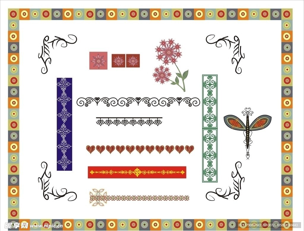 花纹花框失量图