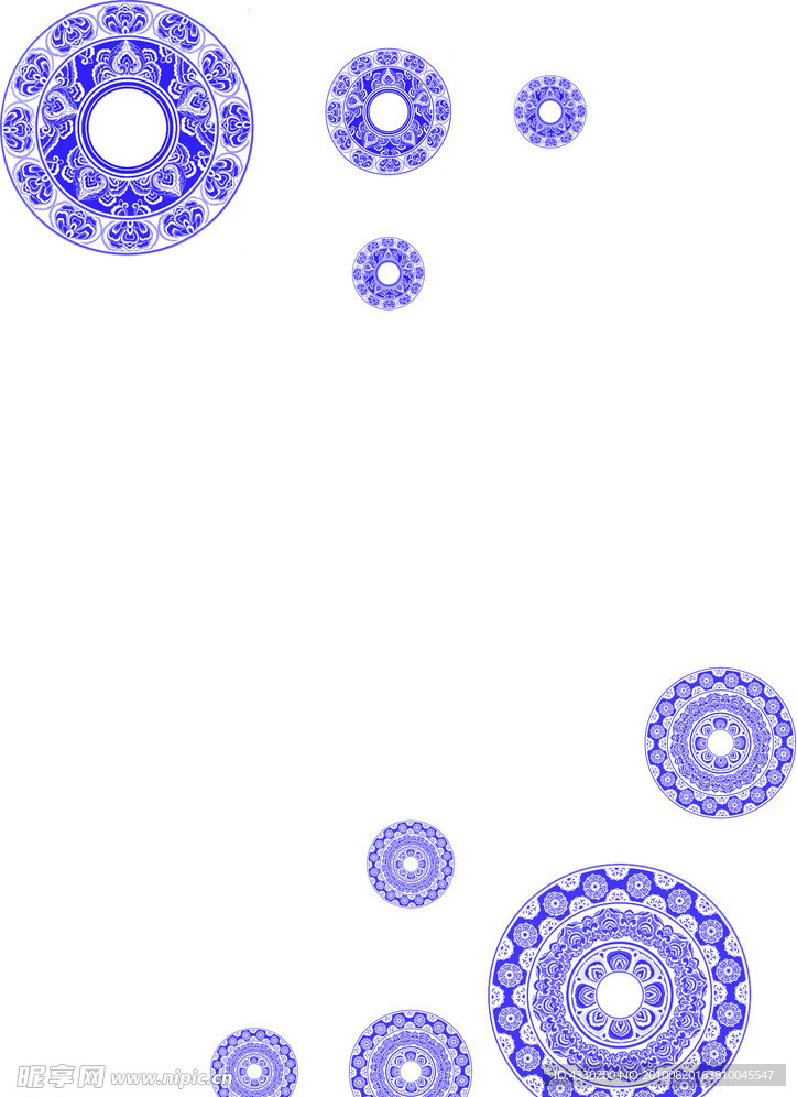 青花瓷 花纹 底纹 PSD分层图