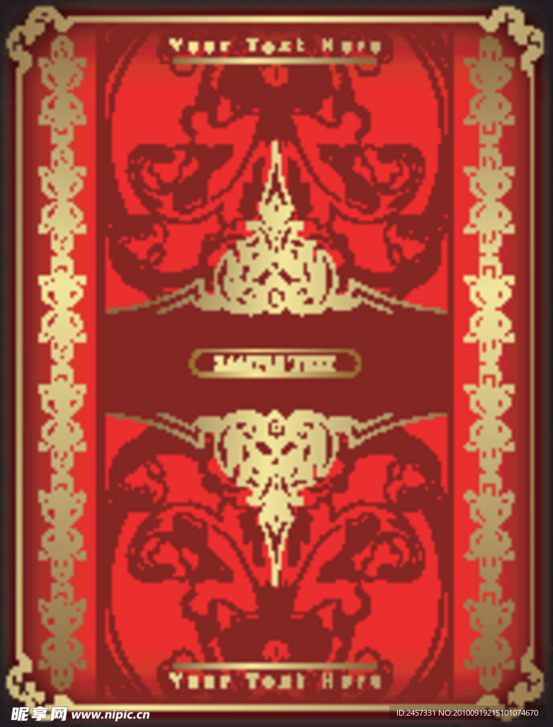 红色欧式古典花纹