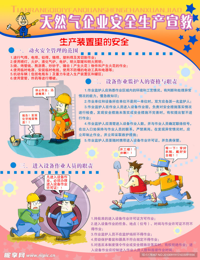 天燃气企业安全生产展板