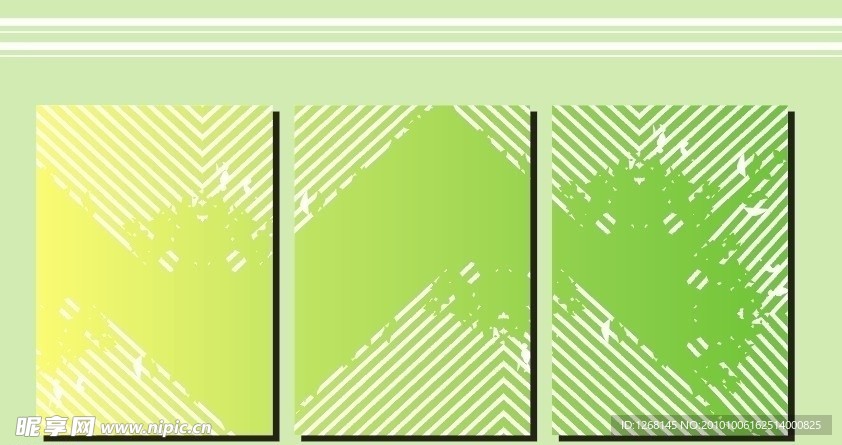 绿色 线条 抽象 无框画