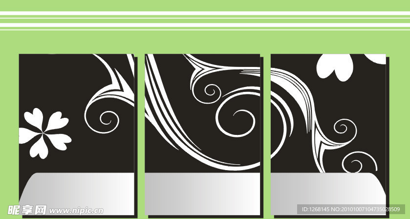 黑色 花纹 抽象 无框画