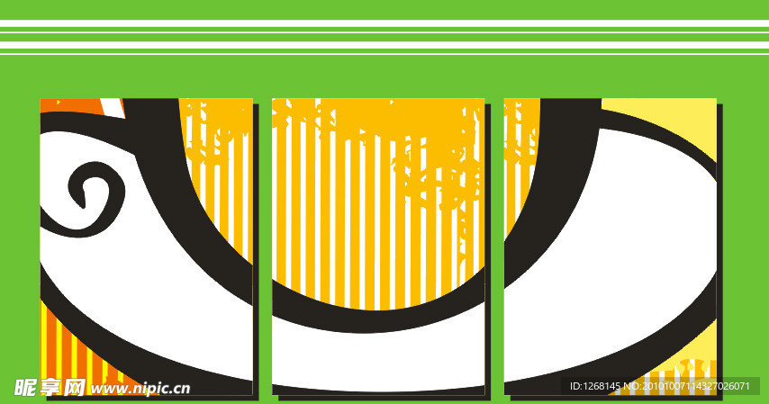 金色 线条 抽象 无框画