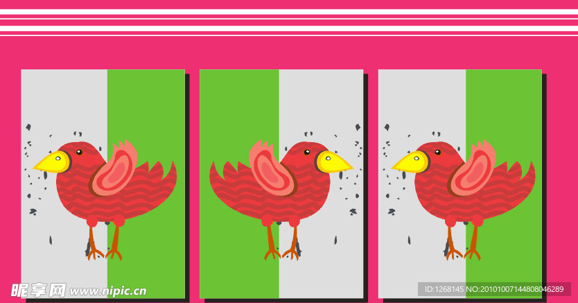 纷色 小鸡 抽象 无框画