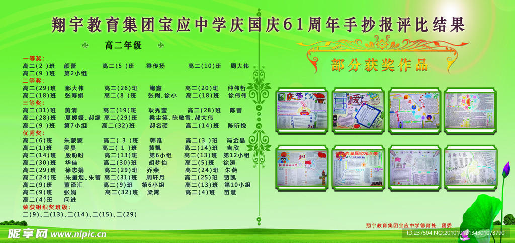 学校团委迎国庆手抄报比赛